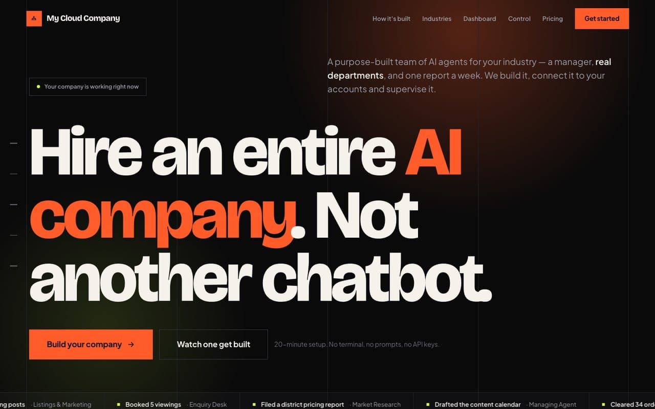 My Cloud Company homepage