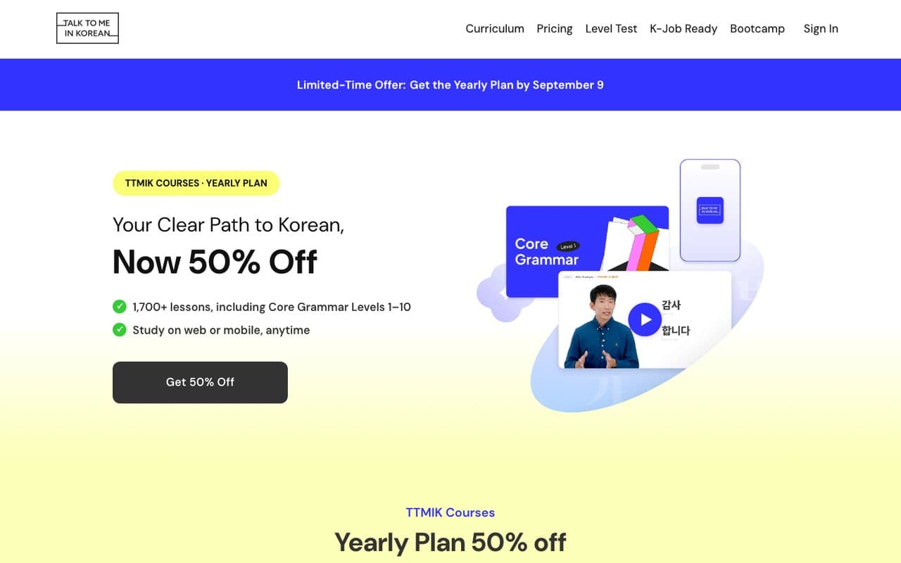 Talk To Me In Korean homepage